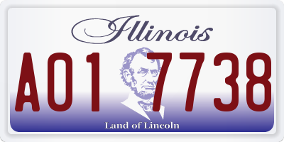 IL license plate A017738