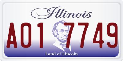 IL license plate A017749