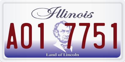 IL license plate A017751