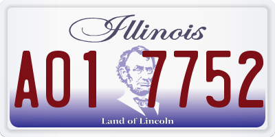 IL license plate A017752