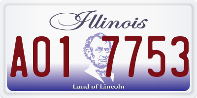 IL license plate A017753