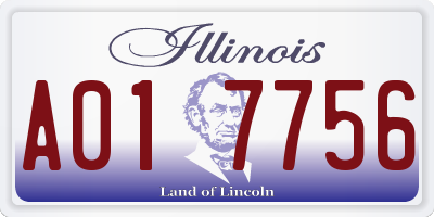 IL license plate A017756
