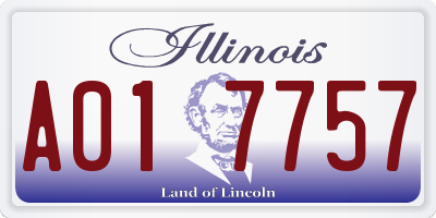 IL license plate A017757