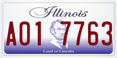 IL license plate A017763