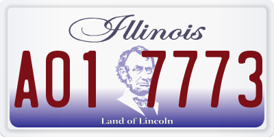 IL license plate A017773