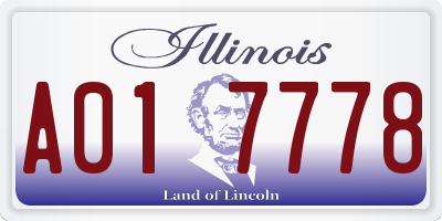 IL license plate A017778