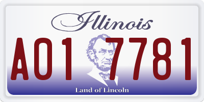 IL license plate A017781