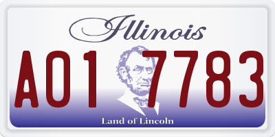 IL license plate A017783