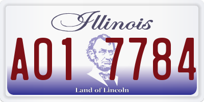 IL license plate A017784