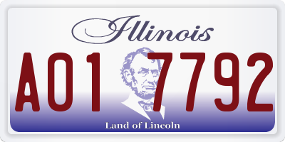 IL license plate A017792
