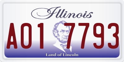 IL license plate A017793
