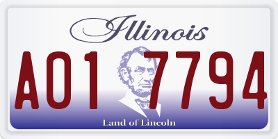 IL license plate A017794