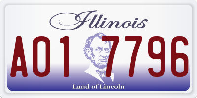 IL license plate A017796