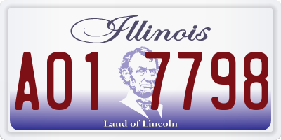 IL license plate A017798