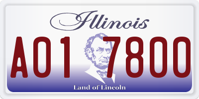 IL license plate A017800