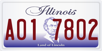 IL license plate A017802