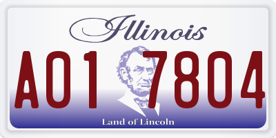 IL license plate A017804
