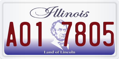 IL license plate A017805
