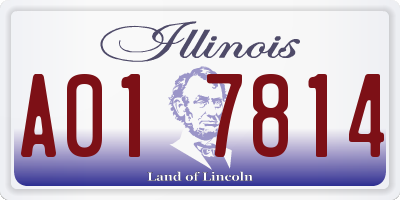 IL license plate A017814