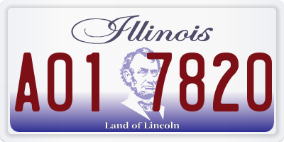 IL license plate A017820