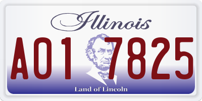 IL license plate A017825