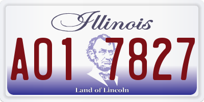 IL license plate A017827