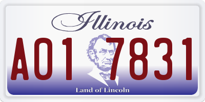IL license plate A017831
