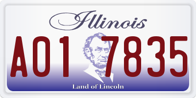 IL license plate A017835