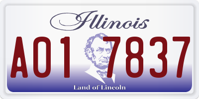 IL license plate A017837