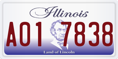 IL license plate A017838