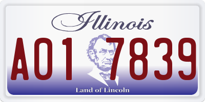 IL license plate A017839