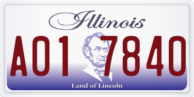 IL license plate A017840