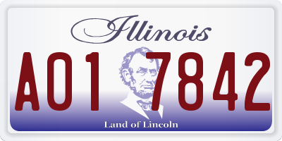 IL license plate A017842