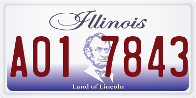 IL license plate A017843