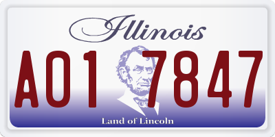 IL license plate A017847