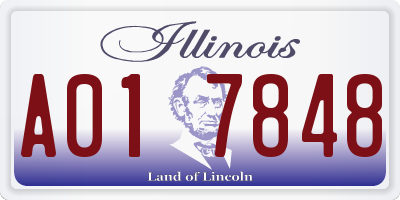 IL license plate A017848