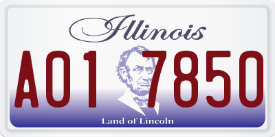 IL license plate A017850
