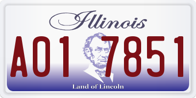 IL license plate A017851