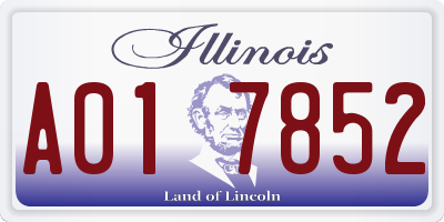 IL license plate A017852
