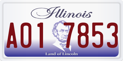 IL license plate A017853