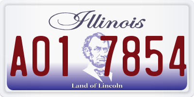 IL license plate A017854