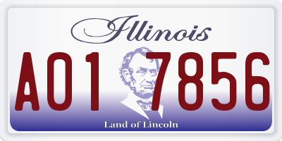 IL license plate A017856