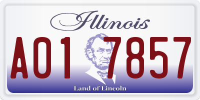 IL license plate A017857