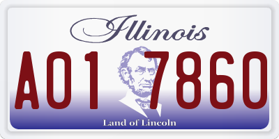 IL license plate A017860