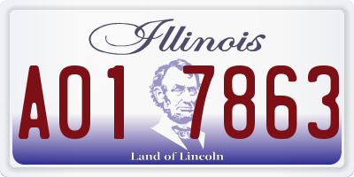 IL license plate A017863