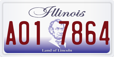 IL license plate A017864
