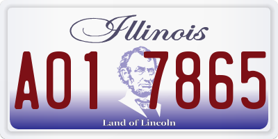 IL license plate A017865