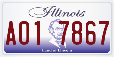 IL license plate A017867