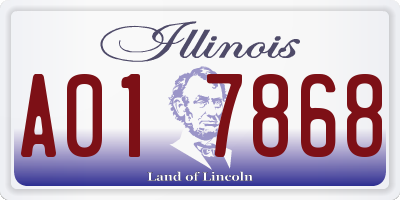 IL license plate A017868
