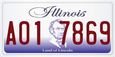 IL license plate A017869